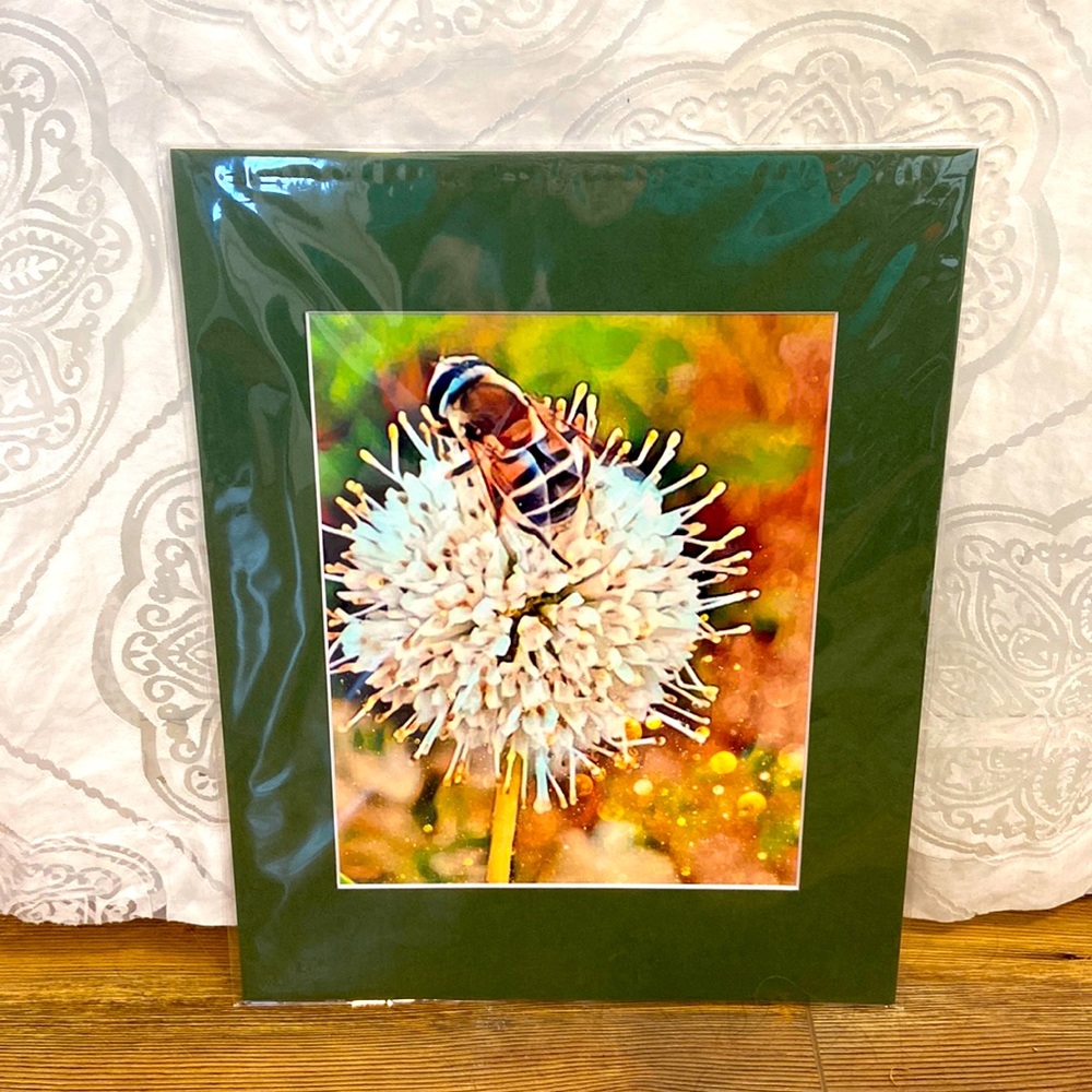 Bee 🐝 Happy matted original photo